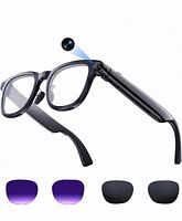 Glasses angled to show camera and three lens options