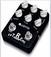 Top view of Joyo Extreme Metal pedal showing controls and footswitches