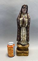 Front view full statue with soda can for scale