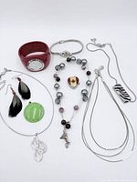 All jewelry pieces laid out for overview
