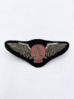 front view of embroidered aviation wing badge
