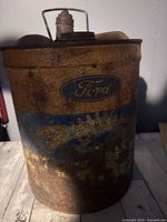 Front view showing Ford logo, graphics, rust