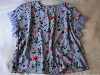 Full front view of RW&CO floral blouse