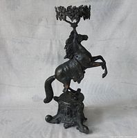 Full view of spelter horse lamp base front