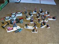 Full group of Lemax Christmas village figures and accessories