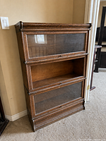 Front view of complete three-section Globe-Wernicke bookcase