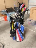 Full view of Revolution bag loaded with clubs