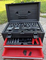 overall view of toolbox open with contents visible
