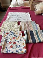 Group shot of all pillowcases, showing patterns and decorative cover