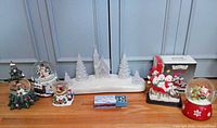 Group shot of all seven Christmas décor items