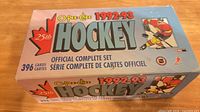 Closed box showing O-Pee-Chee 1992-93 Hockey Complete Set graphics and 396 card count