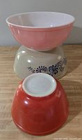All three bowls stacked to display colours and interiors