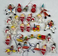 All ornaments laid out showing variety and quantity