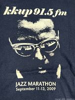 Close-up of front graphic showing KKUP 91.5 FM Jazz Marathon design