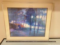 Full view of framed landscape print