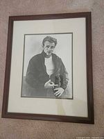 Full view of framed James Dean photo