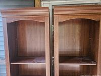 Front view showing two matching bookcases