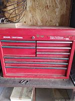 Front view of Sears / Craftsman tool chest showing overall condition