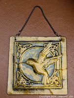 front view of glass hummingbird panel