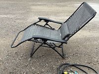Side view of zero gravity chair in partially reclined position