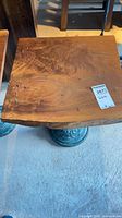 Top view showing wood grain, slab shape and edge condition