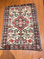 Full view of the rectangular Persian Malayer rug showing overall design and colors
