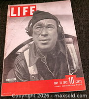 Front cover of LIFE magazine dated May 18 1942 showing bombardier, price and subscription details visible