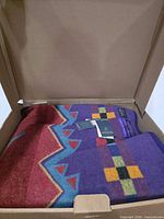 Blanket inside original Pendleton cardboard box
