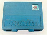 Makita blue hard case closed, embossed Makita logo