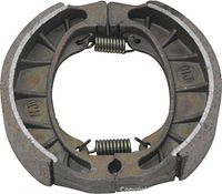 Front view of assembled brake shoe pair with springs attached