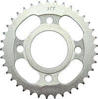 Front view of silver 37T steel sprocket
