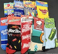 Front view showing all nine packaged sock pairs