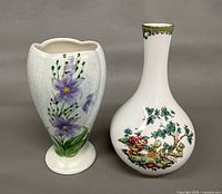Front view of both vases showing patterns and shapes
