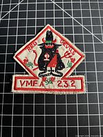 Front view of embroidered VMFA-232 Red Devils patch showing design and text