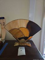 Front view of stained glass table lamp