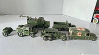 All six Dinky military vehicles grouped