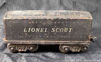 Full side view showing Lionel Scout lettering and overall wear