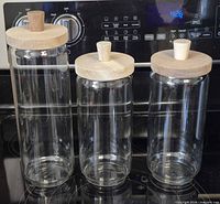 All three glass jars side by side on stovetop