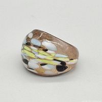 Domed view of multicolor resin ring