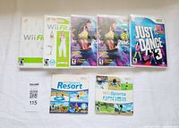 Group shot of all seven games showing cases and paper sleeves