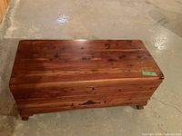 Closed cedar trunk front and top