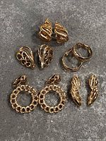 Front view of all five earring pairs