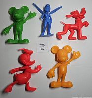 Group shot of all five Marx Disney figures