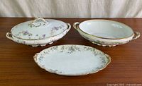 overview of all three porcelain serving pieces