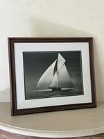 Full view of framed yacht photograph