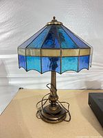 Full view of lamp showing shade color and base