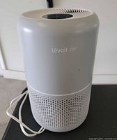 Full side view of the Levoit Core P350 air purifier showing overall shape and attached power cord