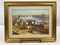 Framed print on stand, full view