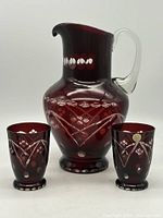 Pitcher and two tumblers front view