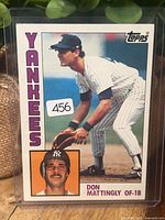 Front of the 1984 Topps Don Mattingly #8 card in sleeve